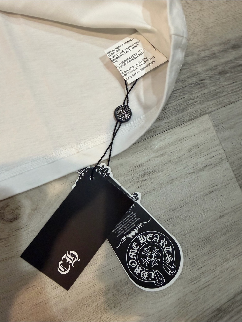Chrome Hearts White Short Sleeve Pocket Tee with Light Blue Logo - Picture 4 of 5